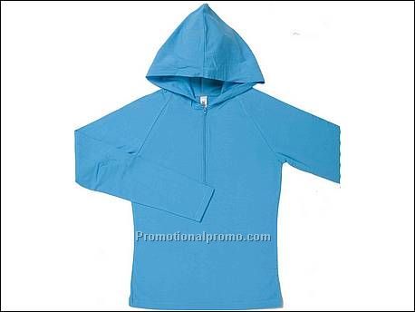 Bella Pullover half-zip hooded, Turquoise