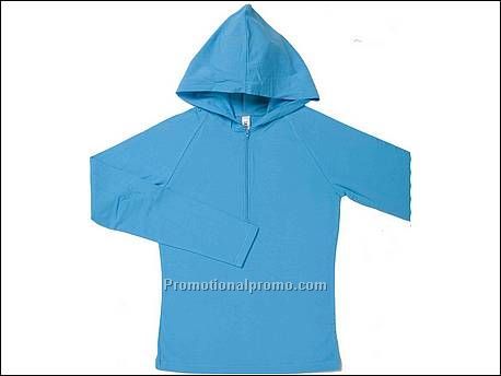 Bella Pullover half-zip hooded, Turquoise