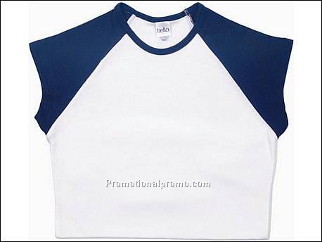 Bella T-sh Raglan Cap Sleeve, White/Navy