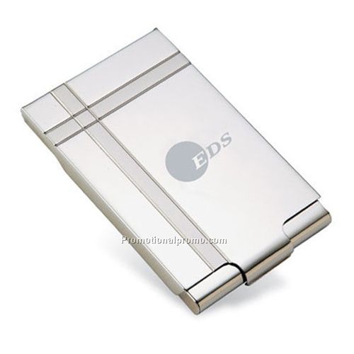 Business Card Holder - Dual Tone Metal, 3.63" x 2.38"
