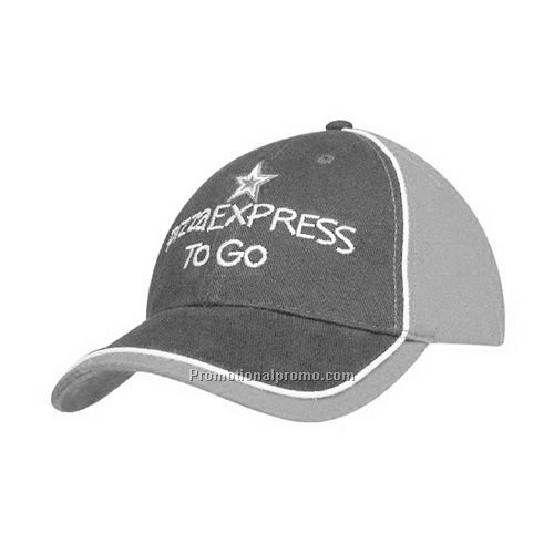 Cap - Brushed Heavy Cotton with Piping Tri-Colour