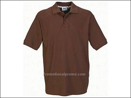 Cotton polo. 1x1 rib gebreide kraag e...