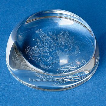 Crystal Sloping Domed Paperweight