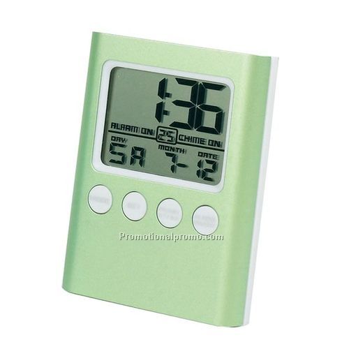 Desk Clock - Metal Desk/Travel Alarm w/ Built-in stand