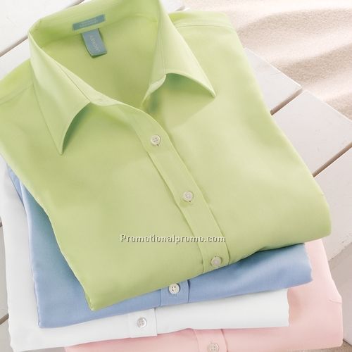Dress Shirt - Ladies Jockey® 3/4-Sleeve Textured Broadcloth