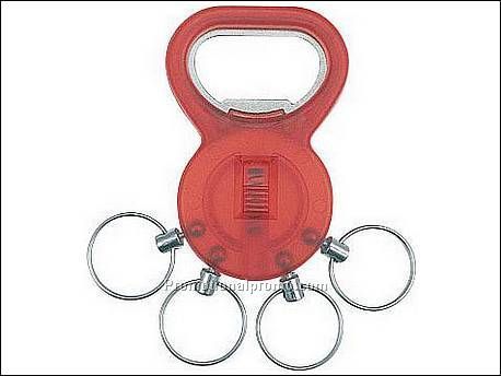 Flessenopener met 5 sleutelrin