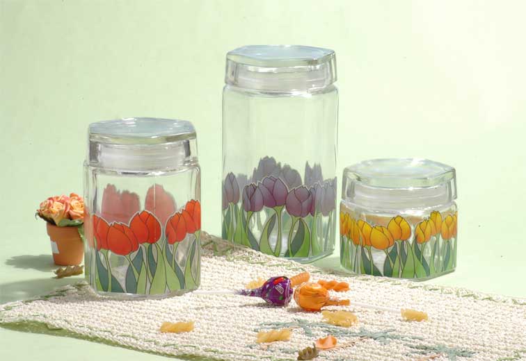 storage jar set with decal
  
   
     
    