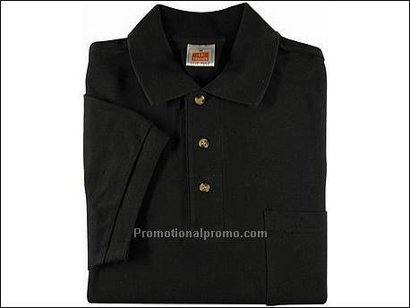 Hanes Top Polo With Pocket, Black