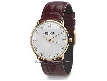 Horloge met metalen kast in goud...