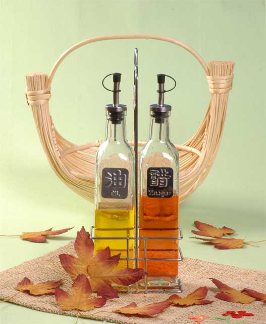 oil and vinegar set with metal stand
  
   
     
    