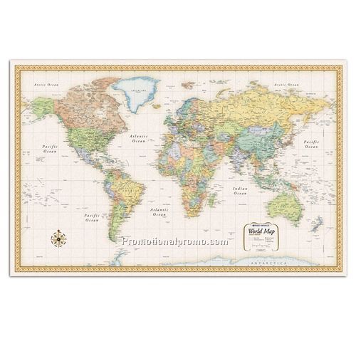 Map - Classic World Wall Map, Reduced Size, 32