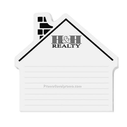 Note Pad; House Shaped Pastel, 25 Sheet