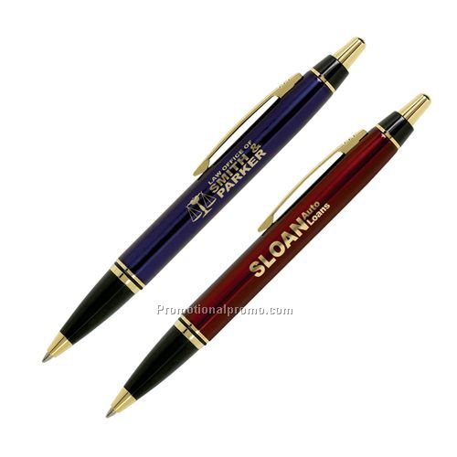 Pen - Bic Solis Plunger Action Retractable Ballpoint Pen with Brass Accents