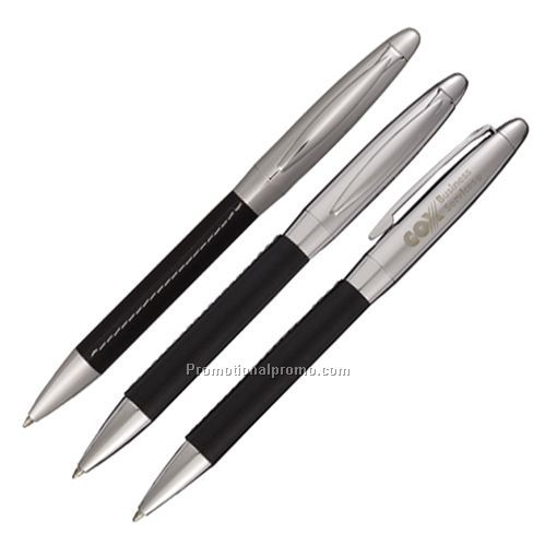 Pen - Hampton Twist (Black w/white stitching)