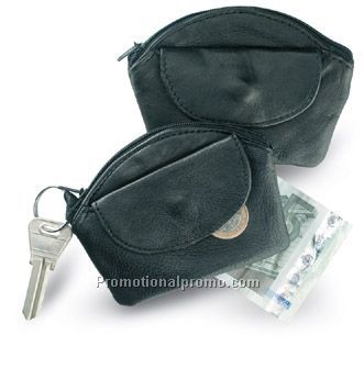 Real leather wallet w key-ring