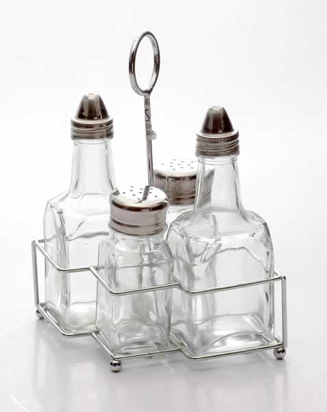 cruet set with metal stand
  
   
     
    