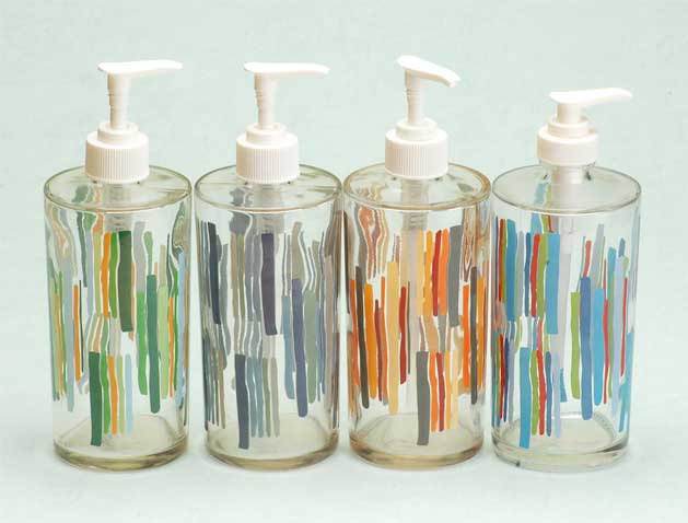 glass bath set with decal 
  
   
     
    