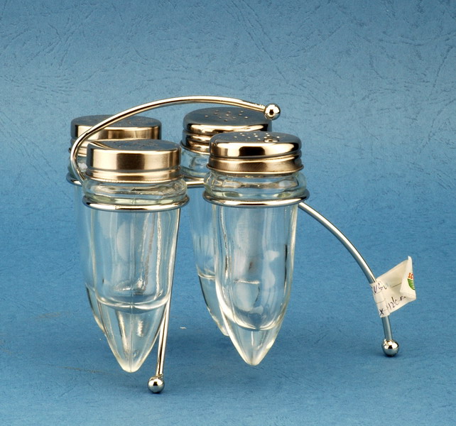 Cruet set with metal stand
  
   
     
    