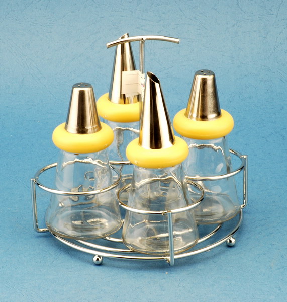 Cruet set with metal stand
  
   
     
    