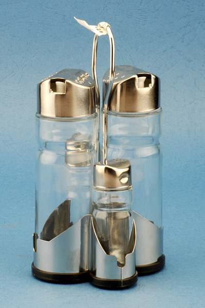 Cruet set with metal stand
  
   
     
    
