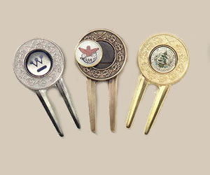 Antique Bronze Leaf Design Divot Tool