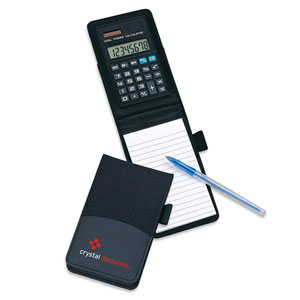 Notebook and calculator combo