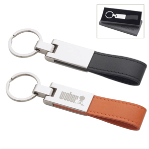 LEATHER / SILVER KEY RING