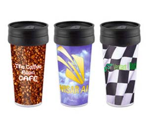 16 oz. Double Wall Plastic Tumbler w/ 4-Color Process Insert