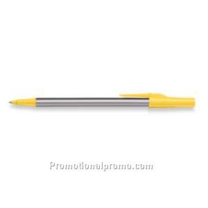 Paper Mate Write Bros Silver Barrel/Yellow Trim, Black Ink