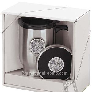 Stainless Steel Mug and Coaster Set