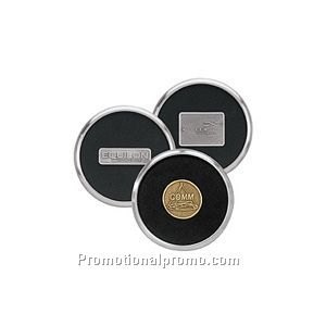 Round Stainless and Polymeric Rubber Coaster