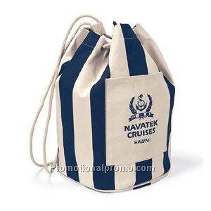 Striped Canvas Drawstring Tote