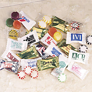 Custom wrapped assorted fruit buttons