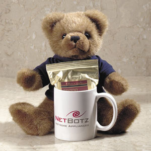11" Teddy Bear with Mug & Coffee