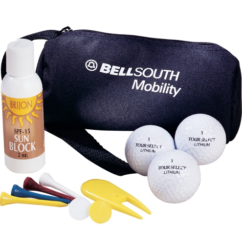 Golf gear in zippered duffle bag