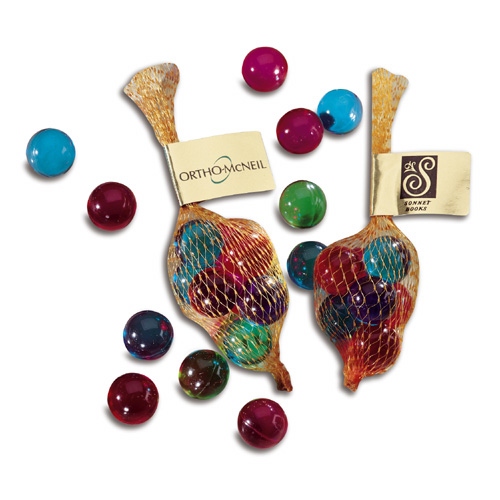 Bath beads in mesh bag