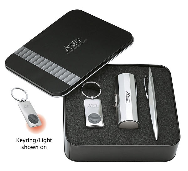 Ballpoint Pen / Keyring / Lipstick - Mirror Case Giftset