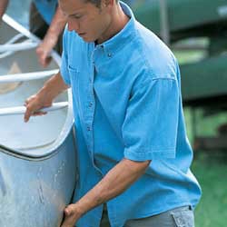 Copabanana44576Denim Short Sleeve Button-Down