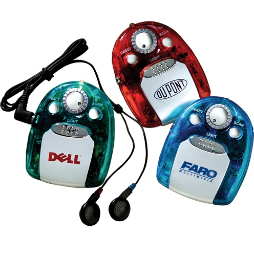 Fm auto-scan radio with flashlight