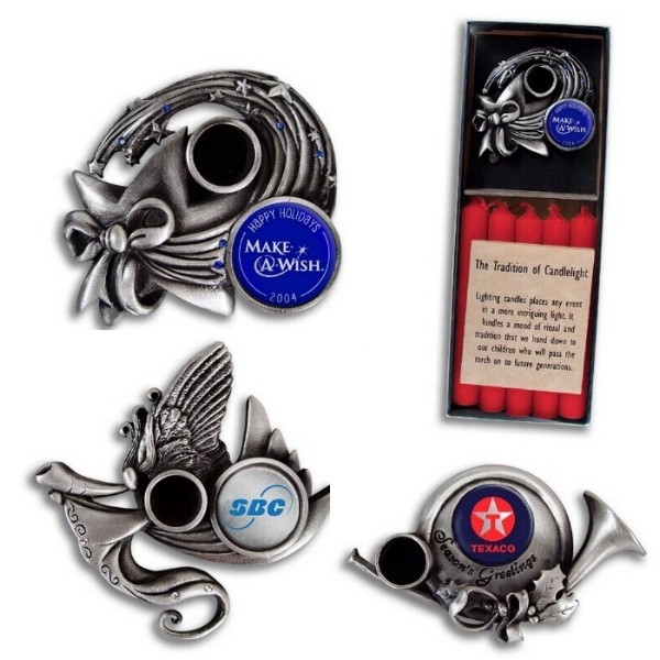 Holiday Pewter Candleholders