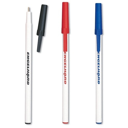 White Stick Pen with Cap