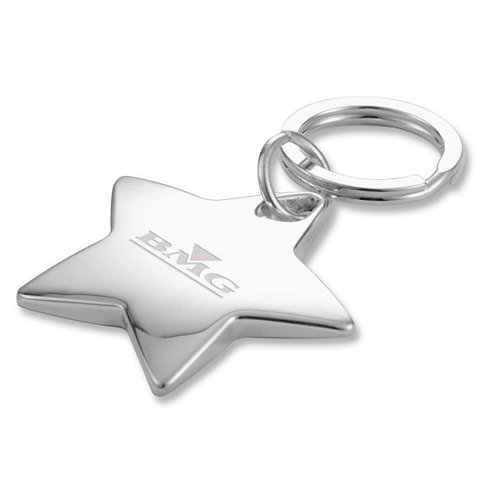 STAR-SHAPED STERLING SILVER KEY RING