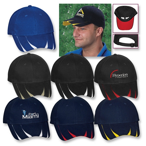 BRUSHED COTTON CAPWITH V-PATTERN BILL