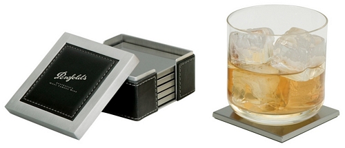 FAUX LEATHER COASTER SET