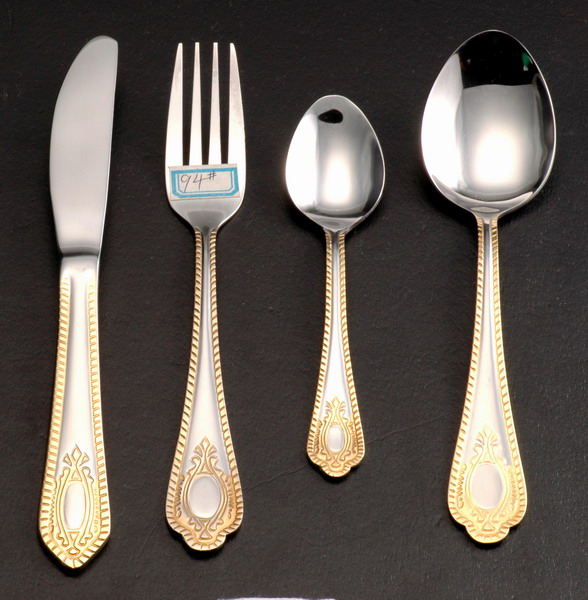 Gold-plated flatware
  
   
     
    