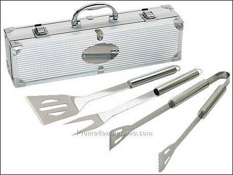 3 delig BBQ set van roestvrij...