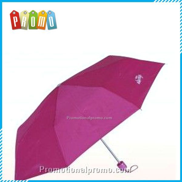Promotional Pink 3-folding Umbrella