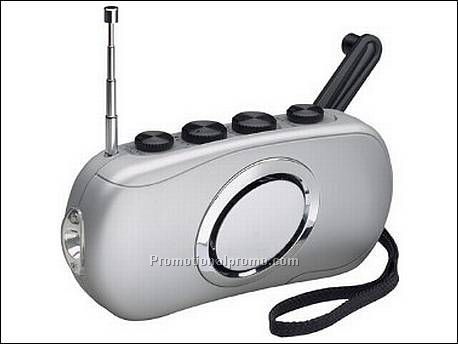 AM/FM dynamoradio met LED zaklamp,...