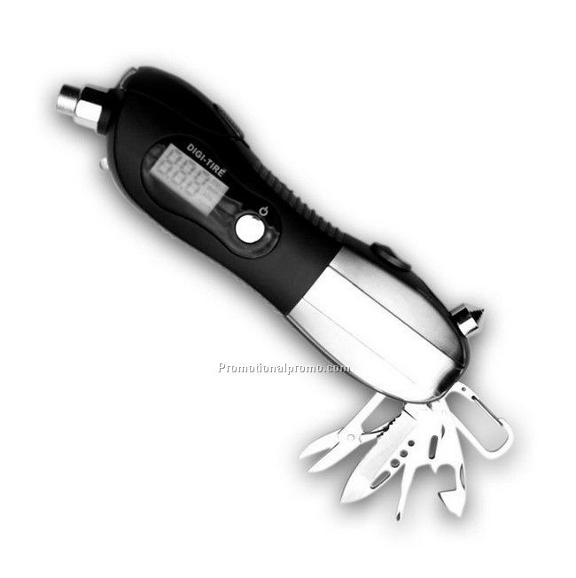 Multi-function car tire pressure gauge