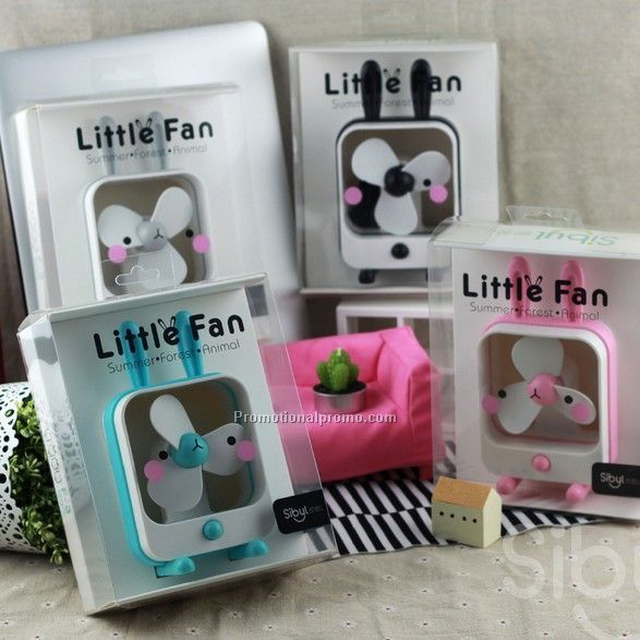 Creative cartoon USB fan, noiseless USB fan, mixed color USB fan